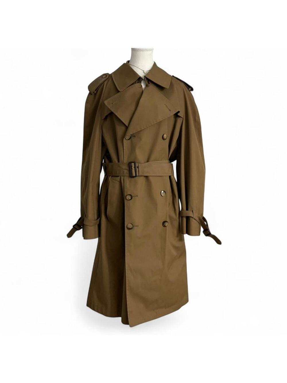 Gleneagles Designed By Christian Dior Tan Belted Trench Coat Rain Size 42R
